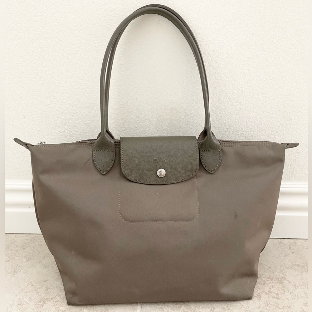 Longchamp Le pliage medium long handle canvas tote - Picture 2 of 12